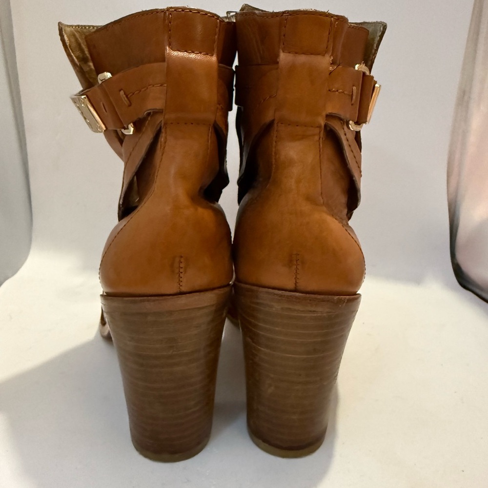 Coach Kasandra Brown Leather Ankle Booties sz 8 - Picture 3 of 10